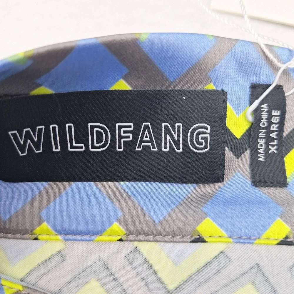 Wildfang‎ Empower Satin Wrap Skirt Womens XL Cubic Geometric Chevron Modern NWT